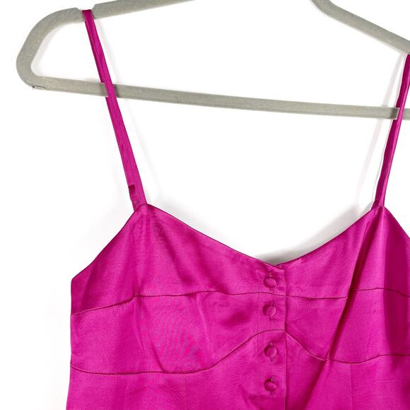 Camila Coelho Polly Top Very Berry Fuchsia Pink Cami Button Front Sz S - Picture 4 of 10